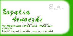 rozalia arnoczki business card